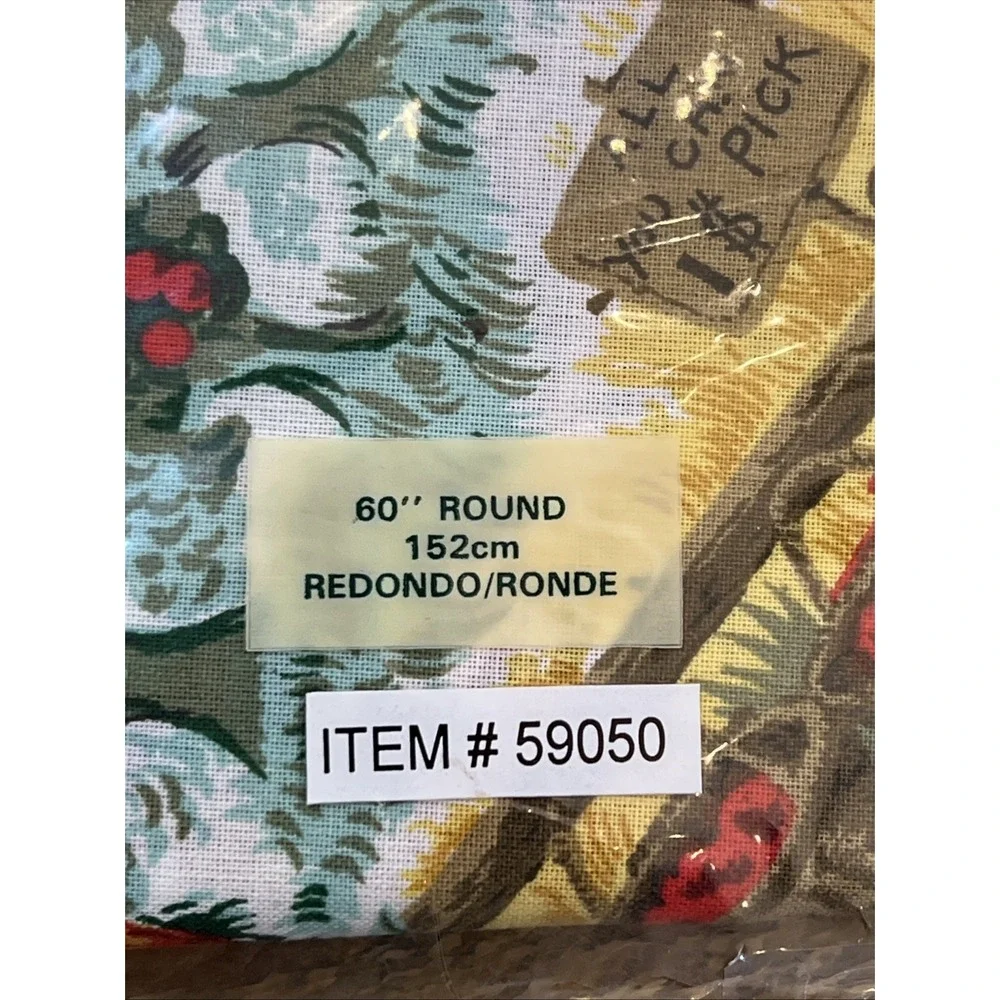 Bardwil Linens Polyester And Cotton Tablecloth Apple Country Round 60